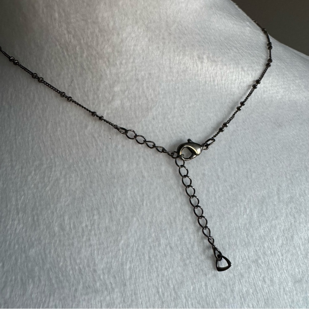 Black Teardrop Crystal Statement Necklace – Adjustable 16-18” - Picture 4 of 4